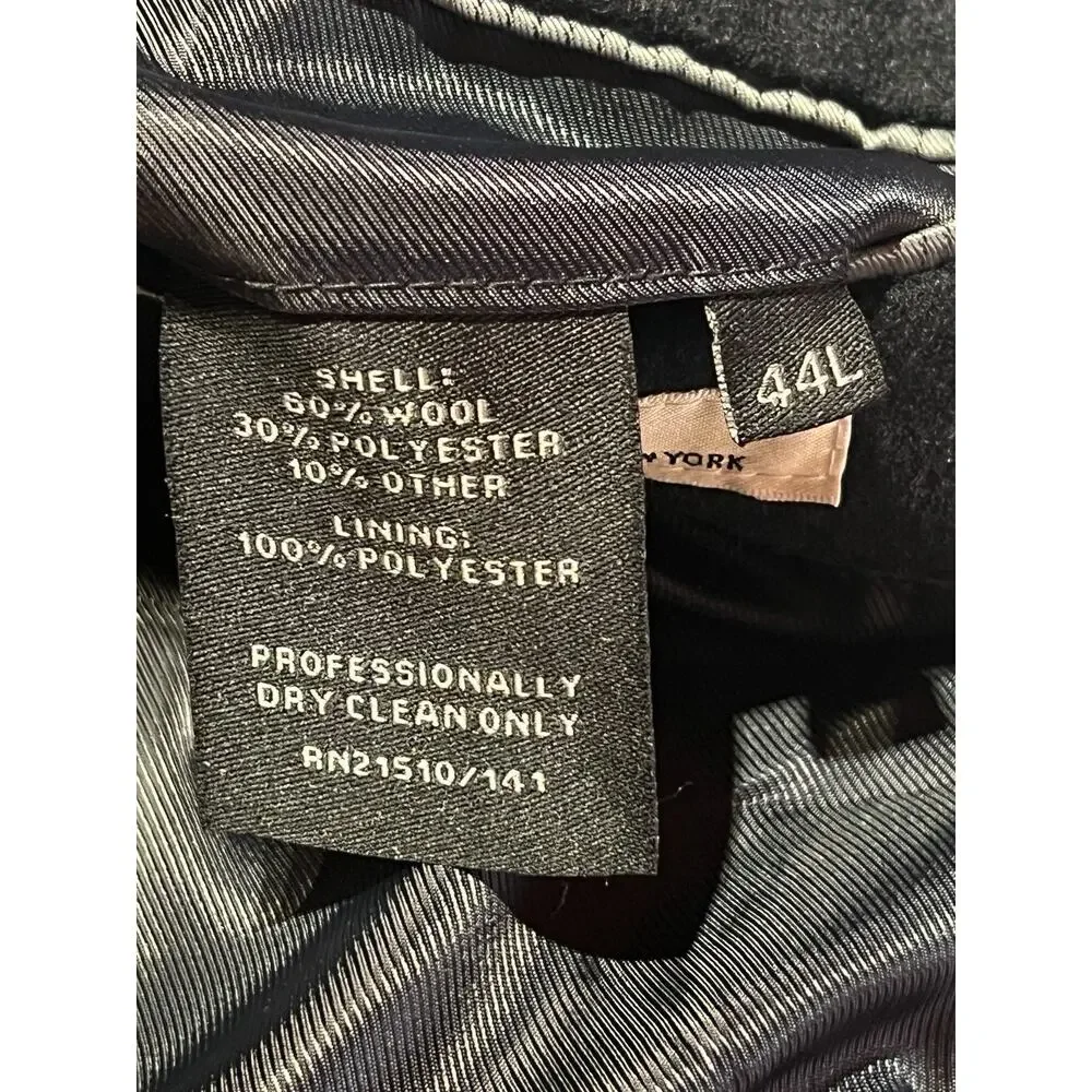 Kenneth Cole Mens 44L Dark Navy Blue Walking Topcoat Overcoat - Picture 15 of 15